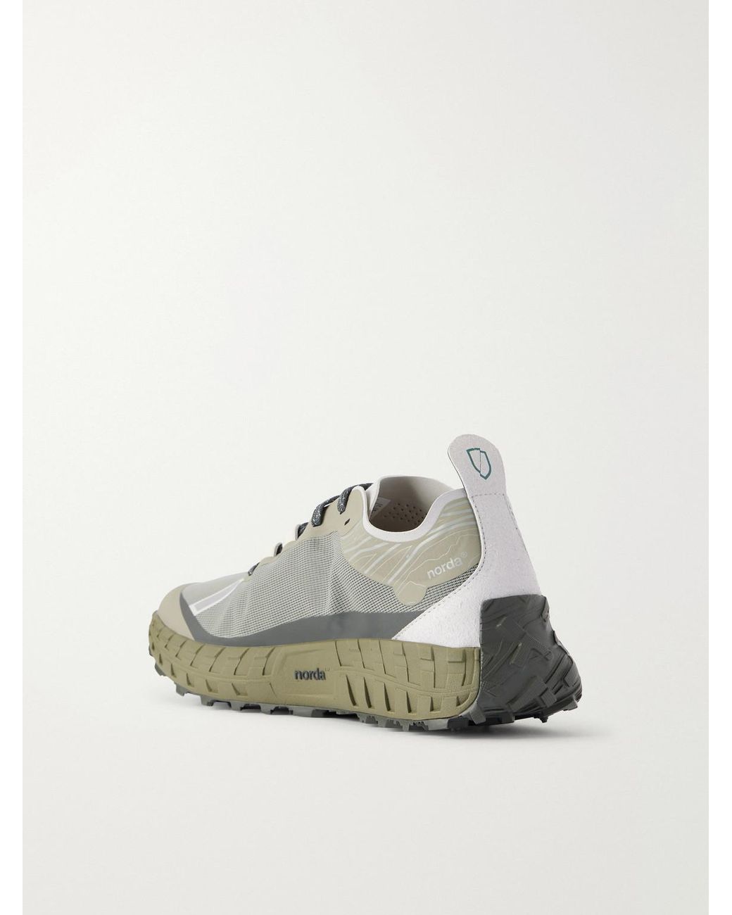 Norda Green Rubber-Trimmed Mesh Sneakers for men