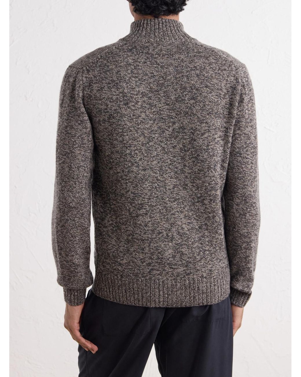 Slowear Gray Zanone Turtleneck Virgin Wool Cardigan for men