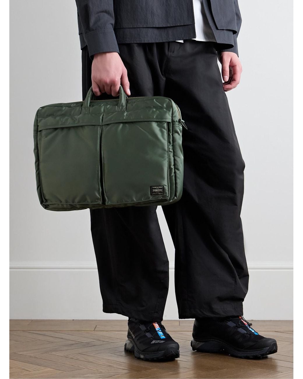 Porter-Yoshida and Co Green Tanker 2Way Nylon-Twill Briefcase for men