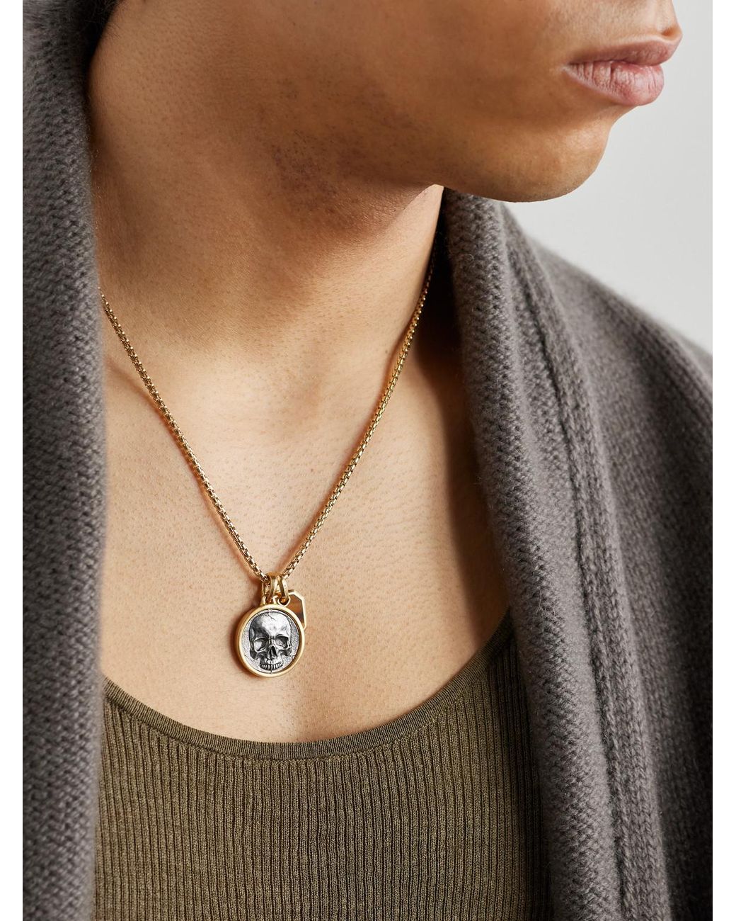 David Yurman Black Life And Death 18-Karat And Sterling Pendant for men