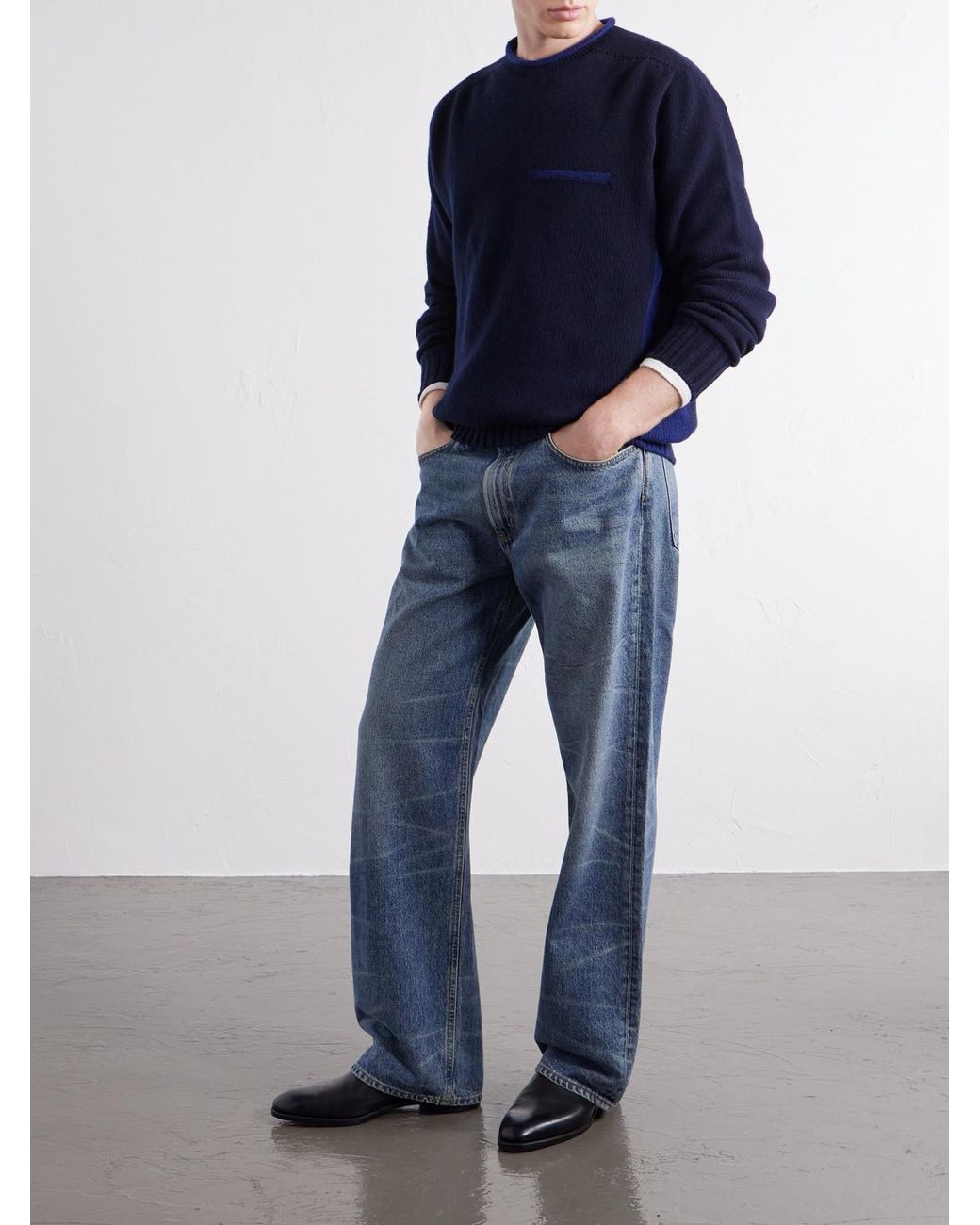 Inis Meáin Blue Wool Sweater for men