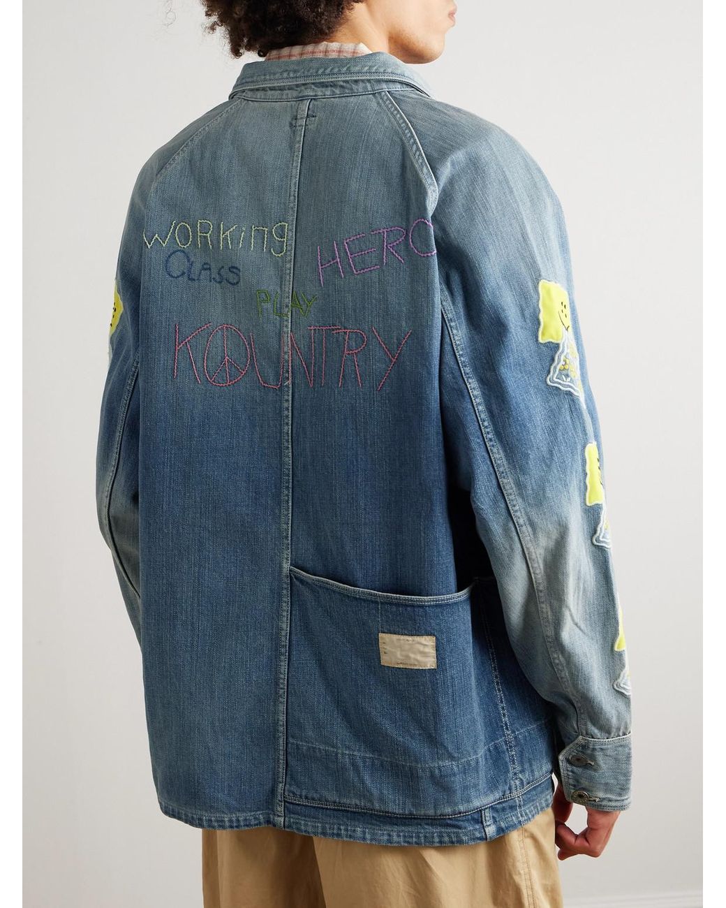 Kapital Blue Cactus Appliquéd Denim Jacket for men