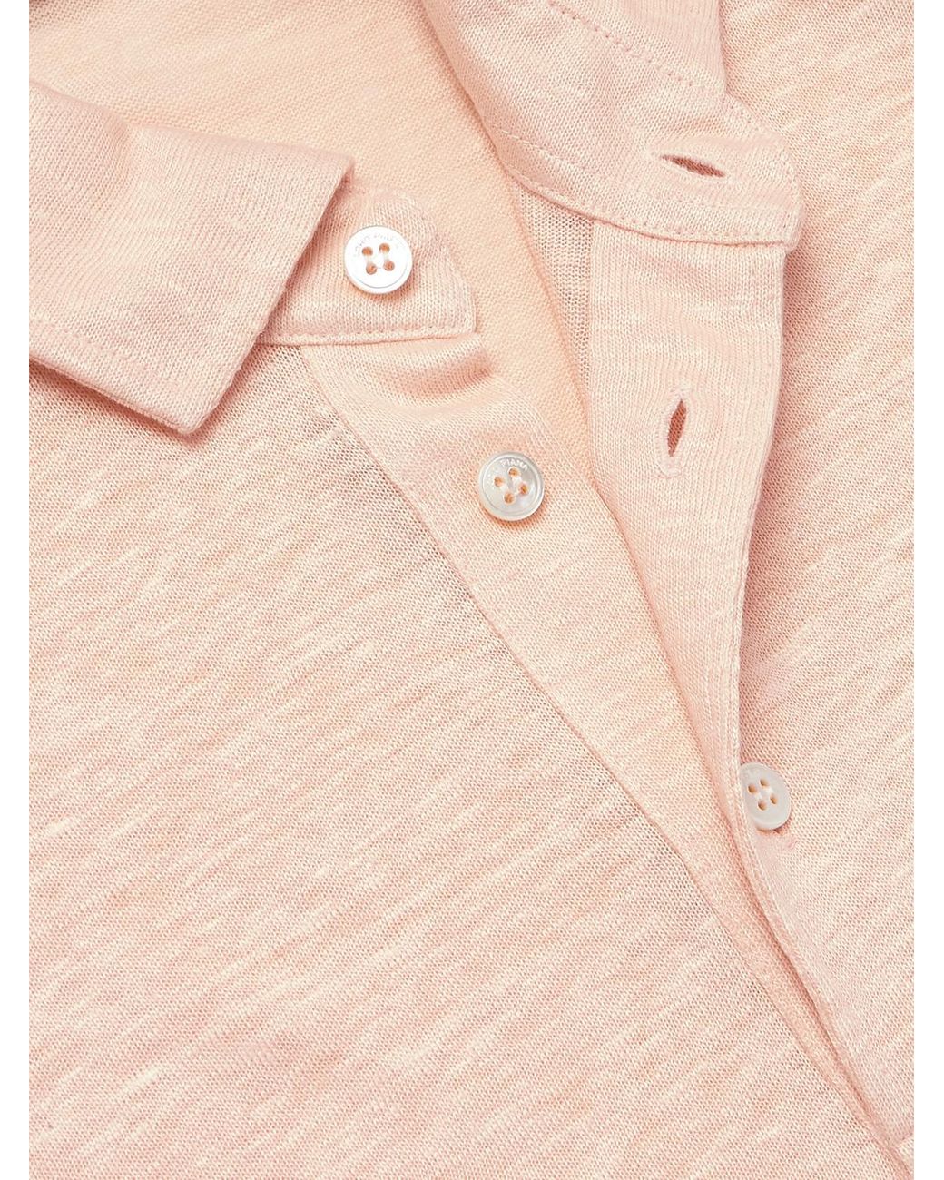 Loro Piana Natural Linen Polo Shirt for men