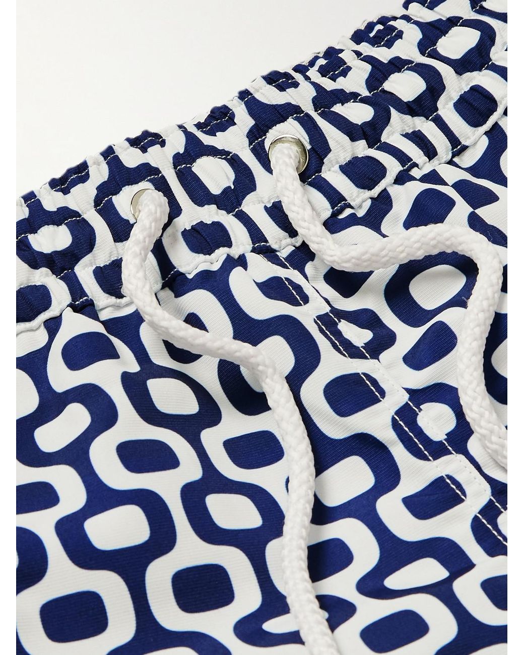 Frescobol Carioca Blue Slim-Fit Short-Length Printed Recycled Swimshorts for men