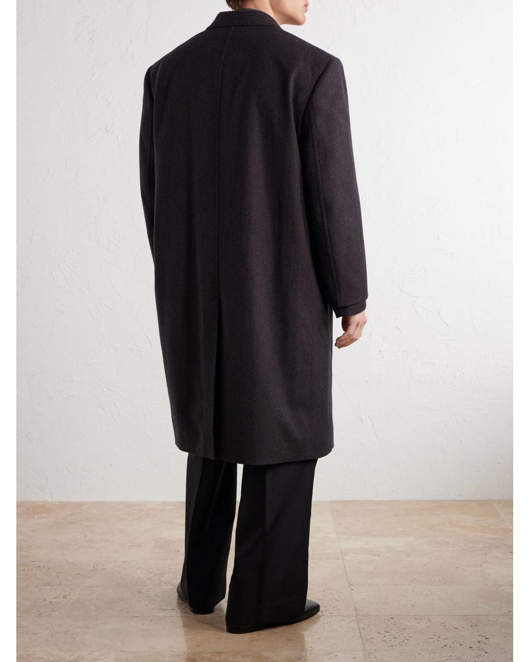 Lemaire Blue Woven Cashmere-Blend Coat for men