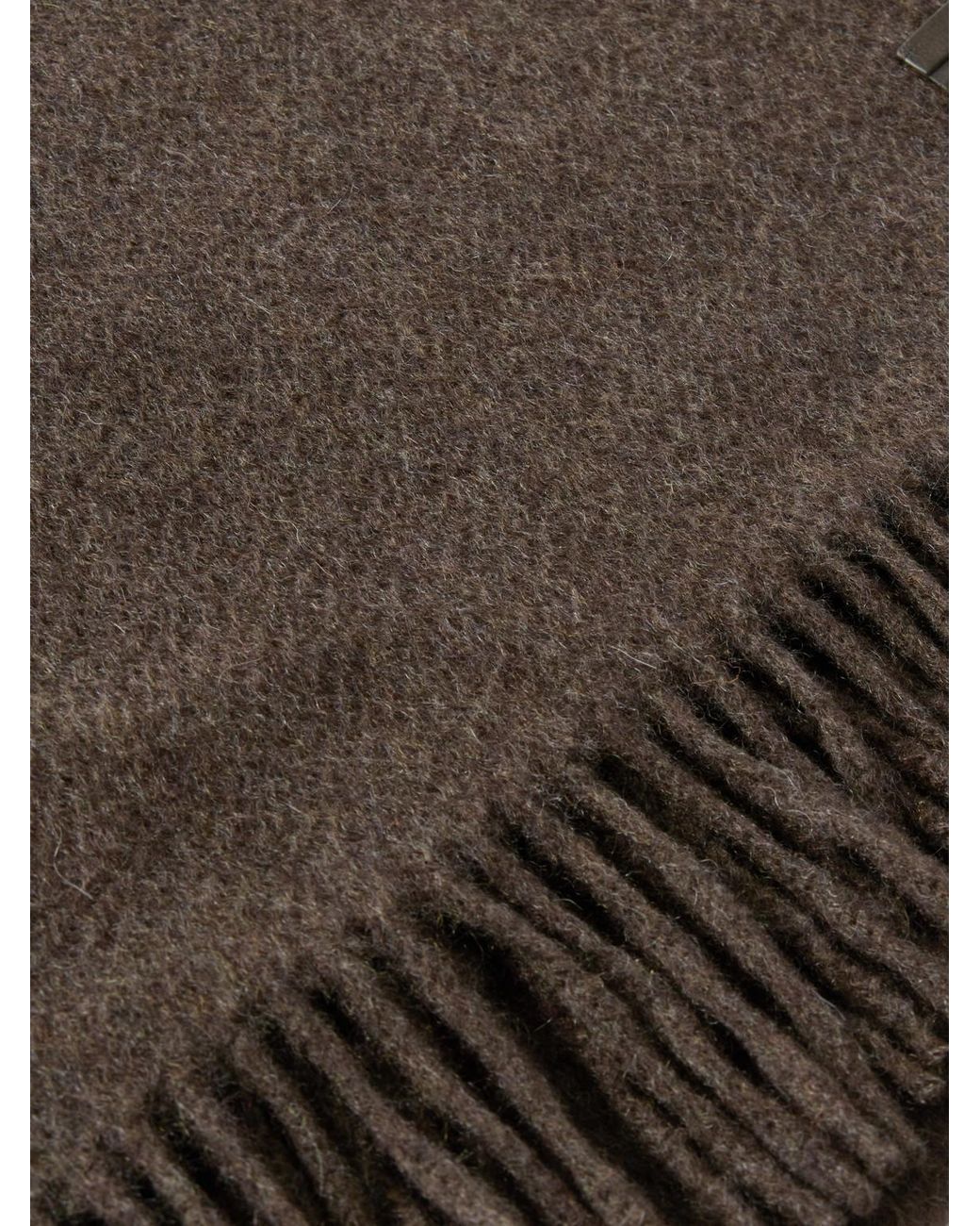 Zegna Brown Oasi Fringed Cashmere Scarf for men