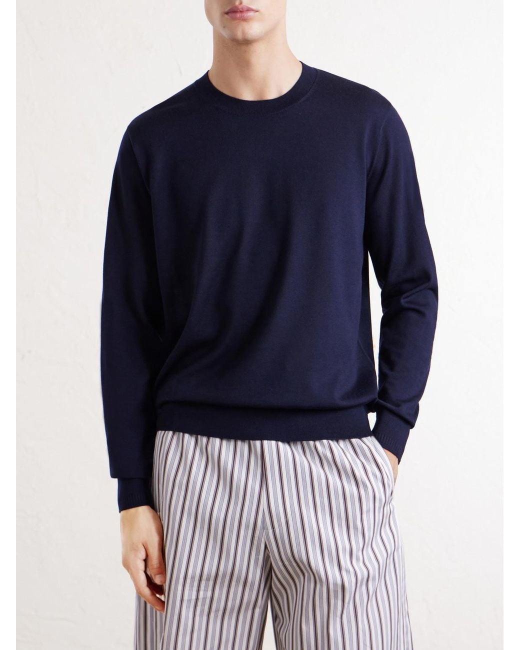 Dries Van Noten Blue Merino Wool Sweater for men