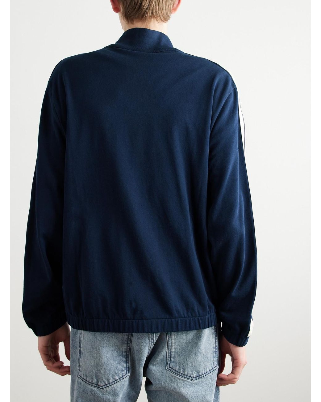 Moncler Blue Striped Cotton-Jersey Track Jacket for men