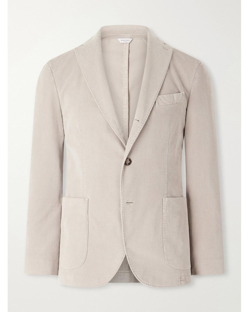 Boglioli Natural Cotton-blend Corduroy Suit Jacket for men