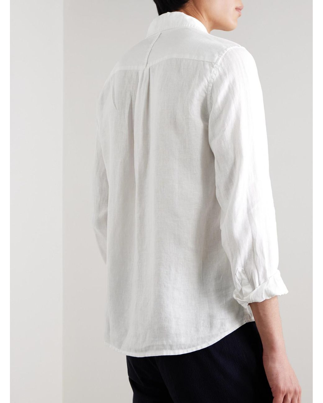 Mr P. White Garment-Dyed Linen Shirt for men