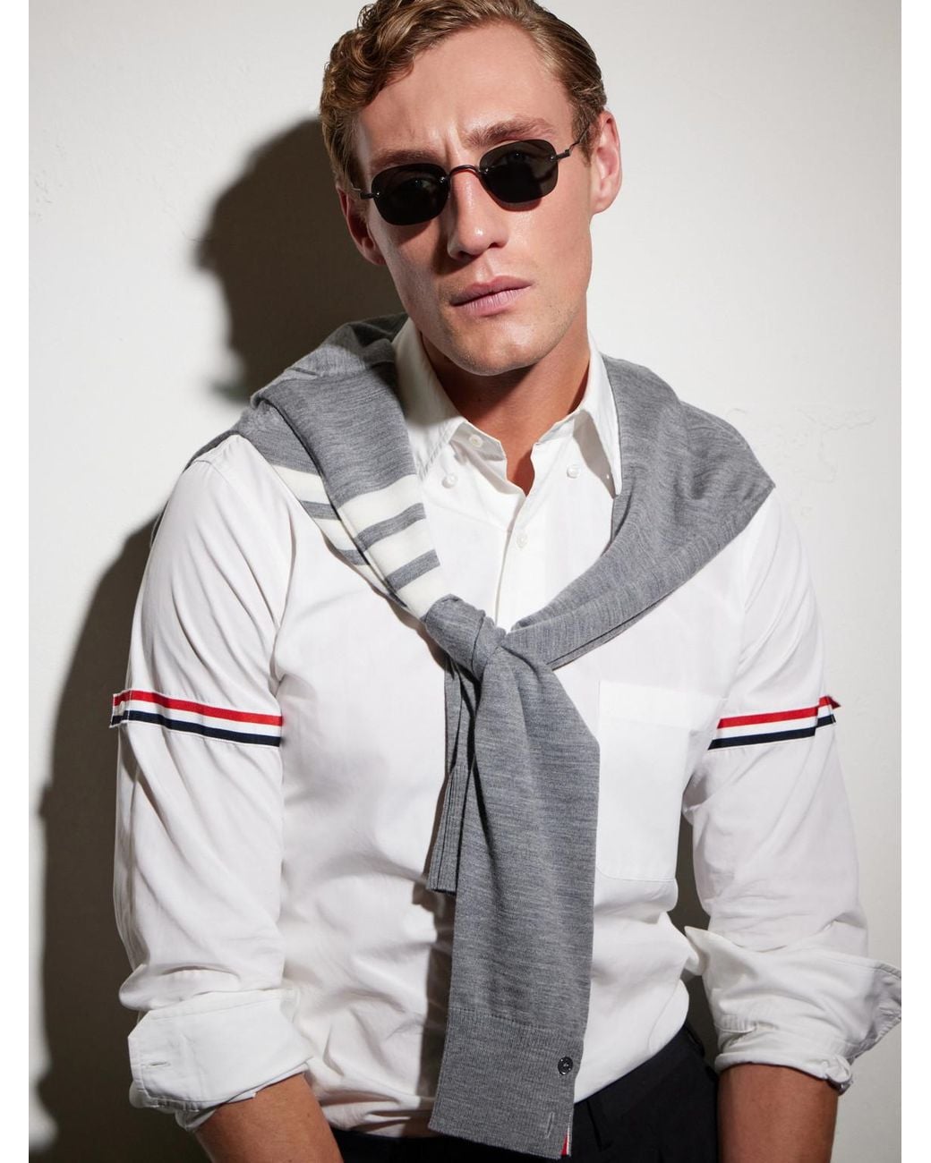 Thom Browne Blue Square-Frame Titanium Sunglasses for men