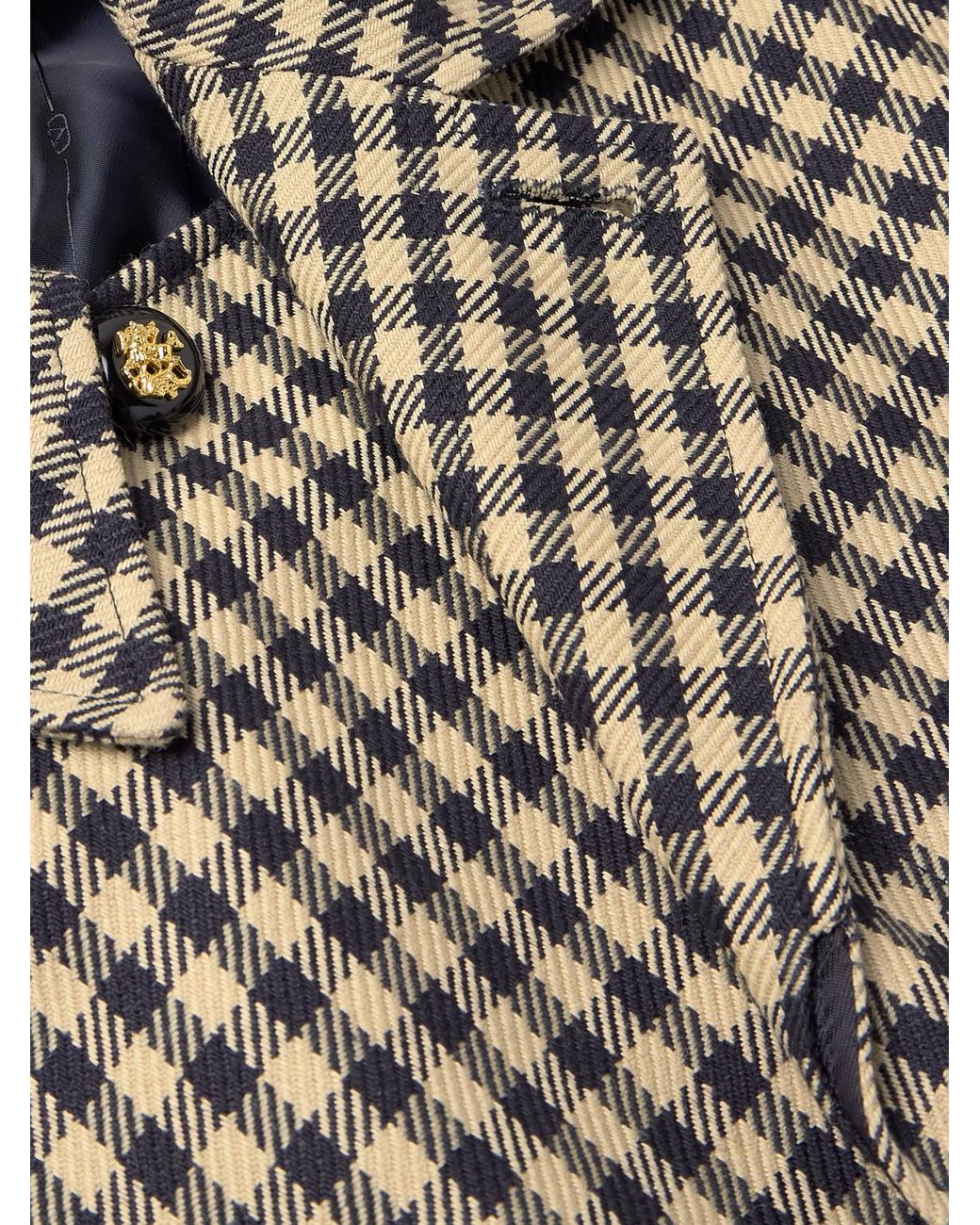 Valentino Garavani Natural Gingham Cotton And Wool-Blend Coat for men