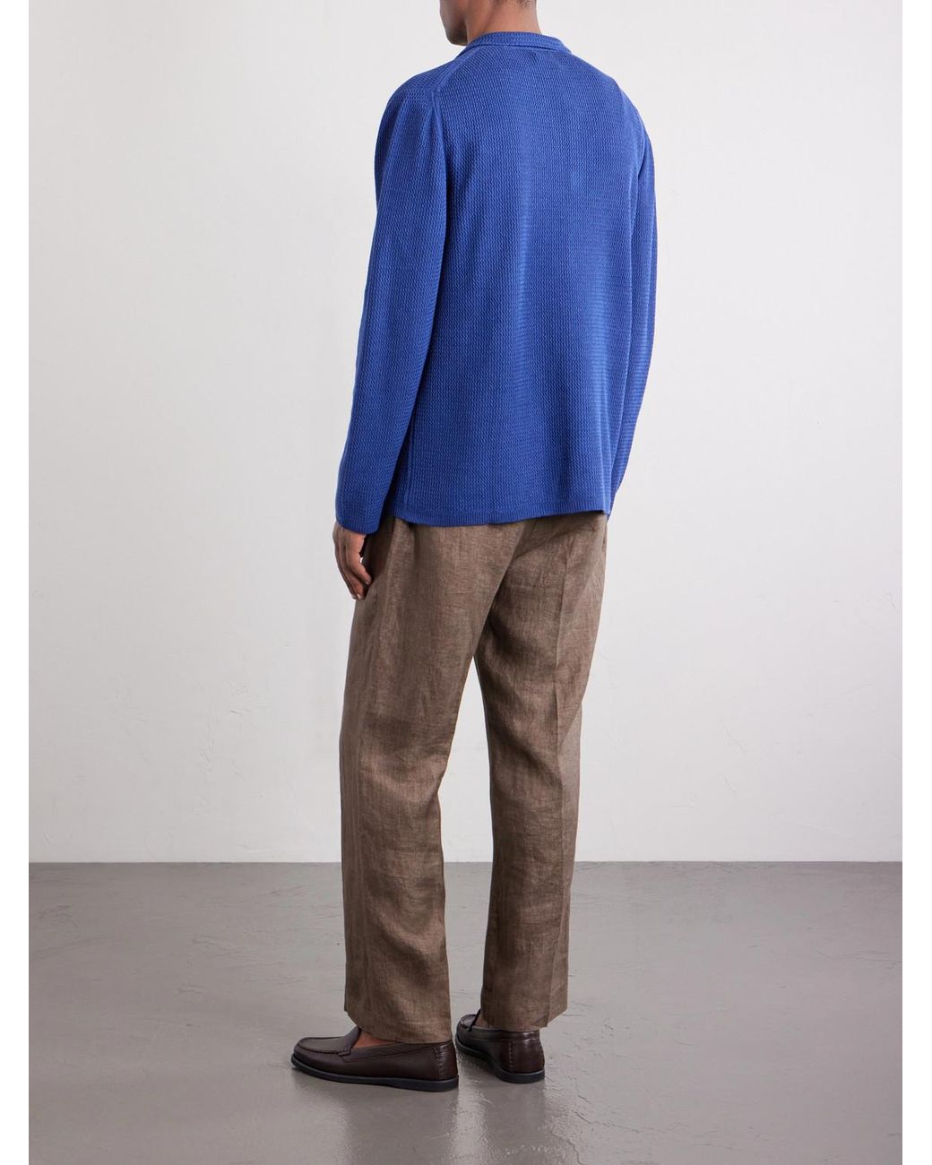 Piacenza 1733 Blue Silk And Linen-Blend Chore Jacket for men