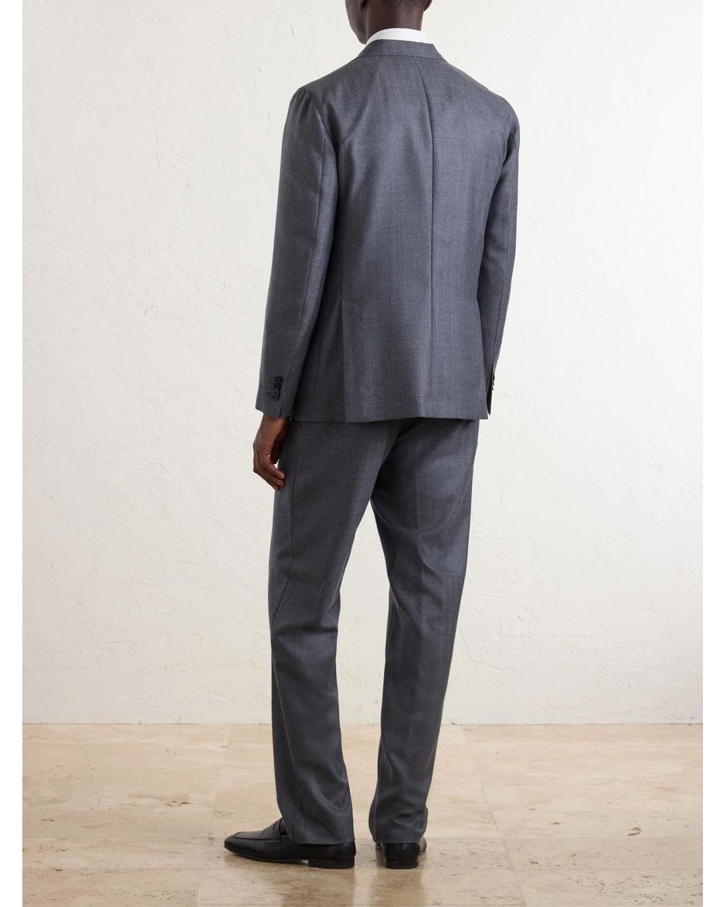 Boglioli Blue Double-breasted Herringbone Virgin Wool Suit Jacket for men