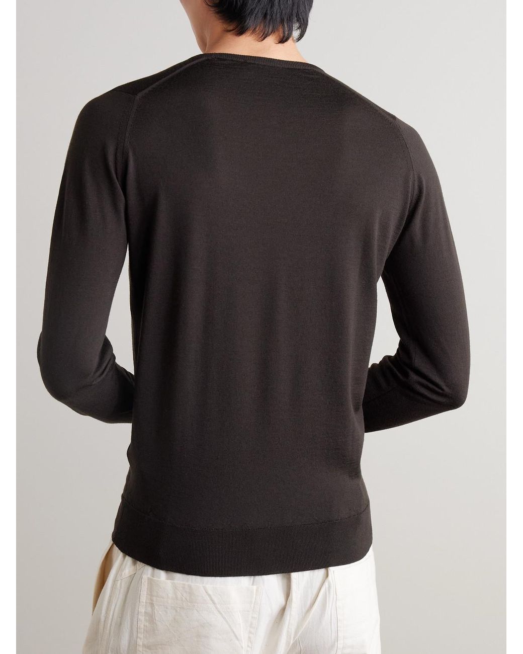 John Smedley Blue Lundy Slim-Fit Merino Wool Sweater for men