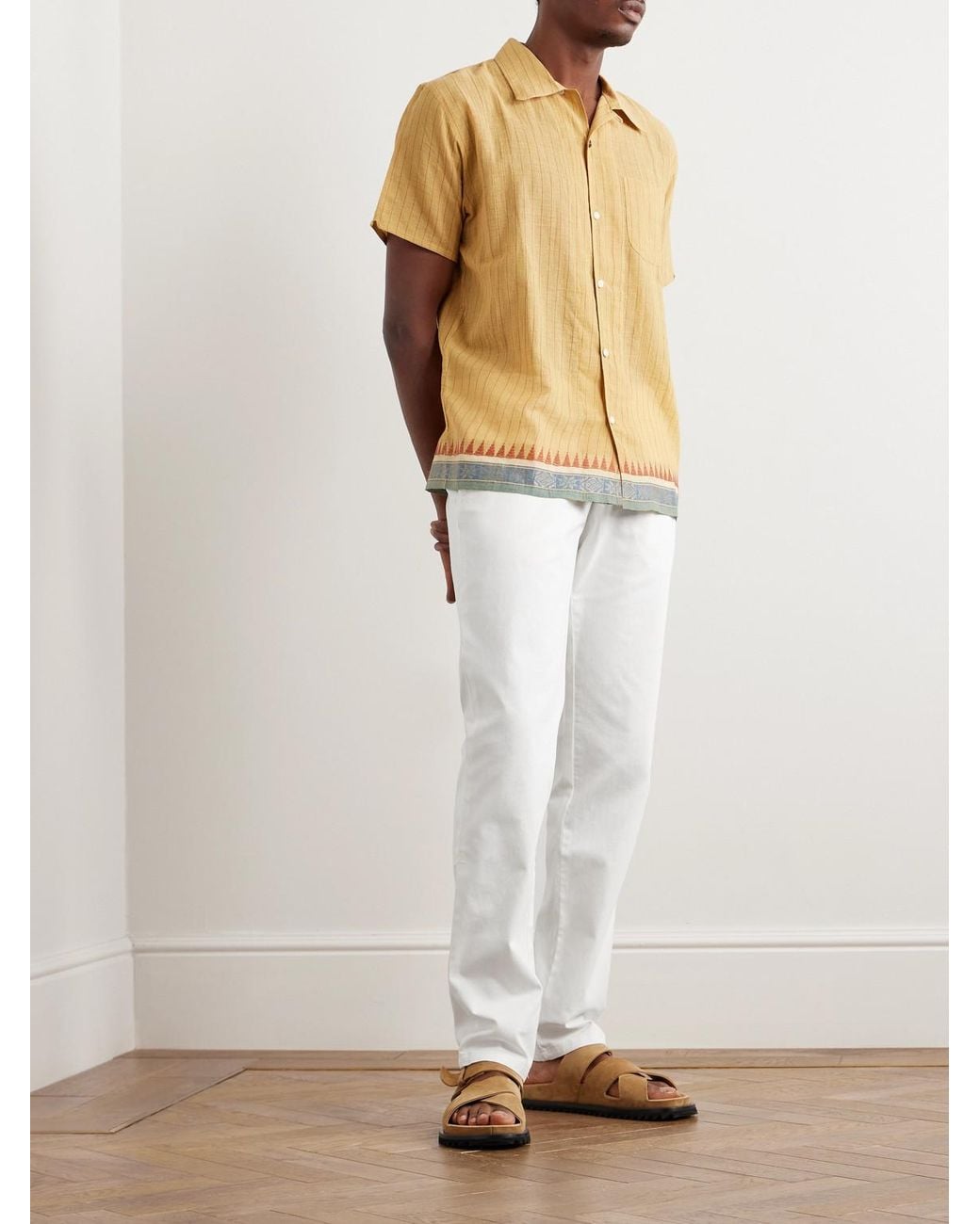 Orlebar Brown White Fallon Straight-Leg Cotton-Blend Twill Trousers for men