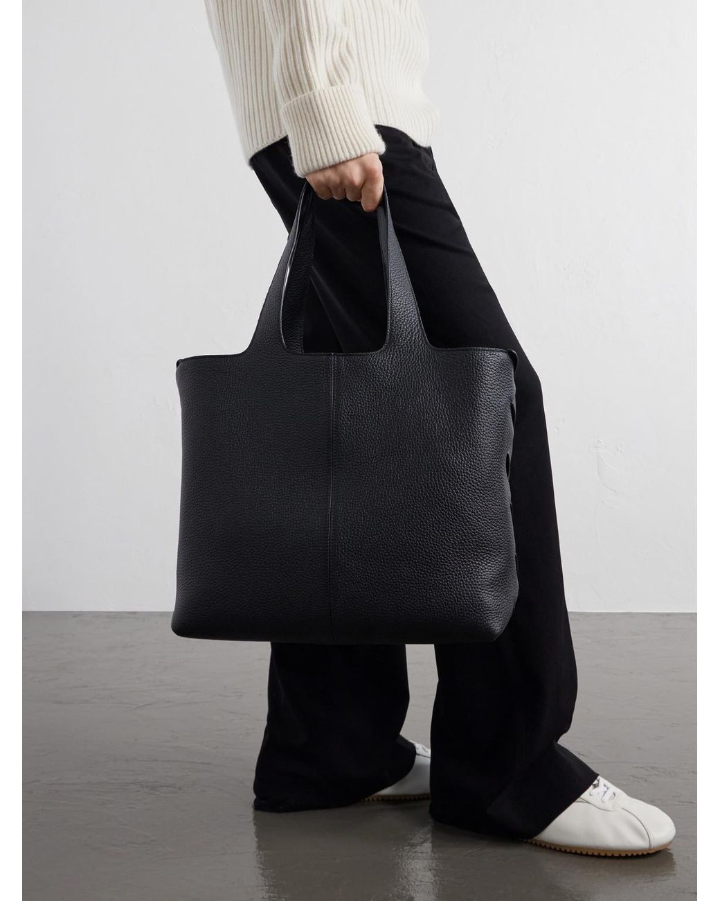 Bottega Veneta Black Diago Medium Full-grain Leather Tote Bag for men