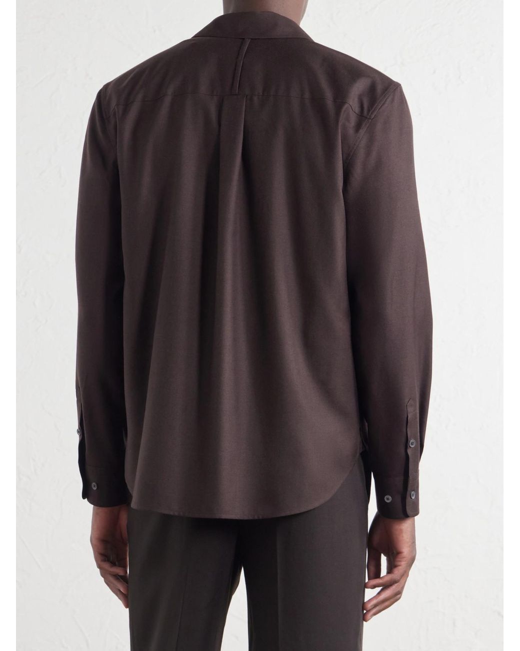Mr P. Purple Wool, Silk And Cashmere-Blend Shirt for men