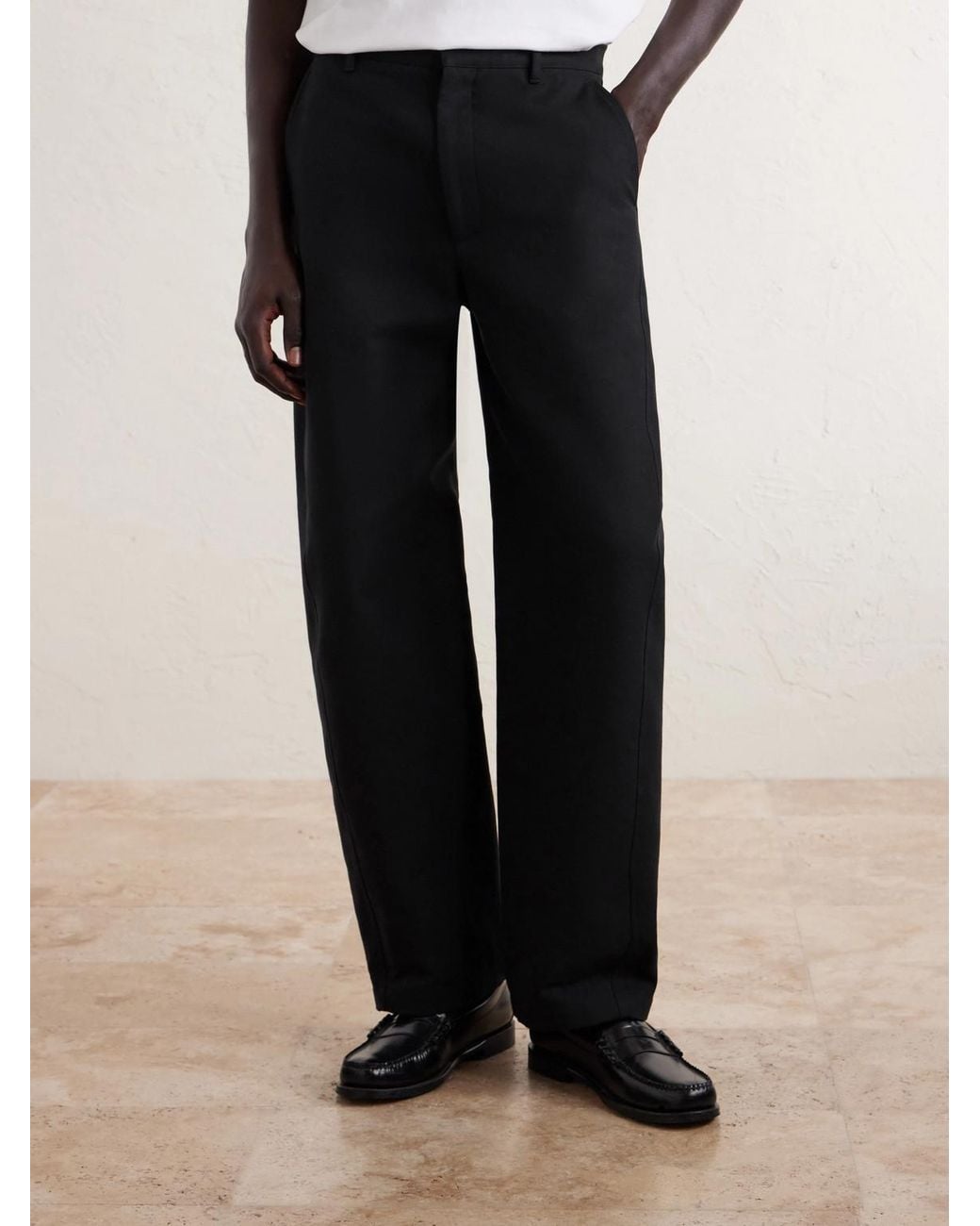Givenchy Black Straight-Leg Cotton-Twill Trousers for men