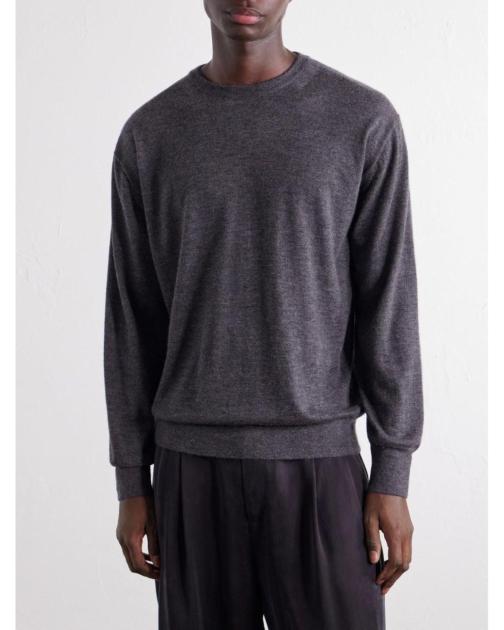 Auralee Blue Cashmere Sweater for men