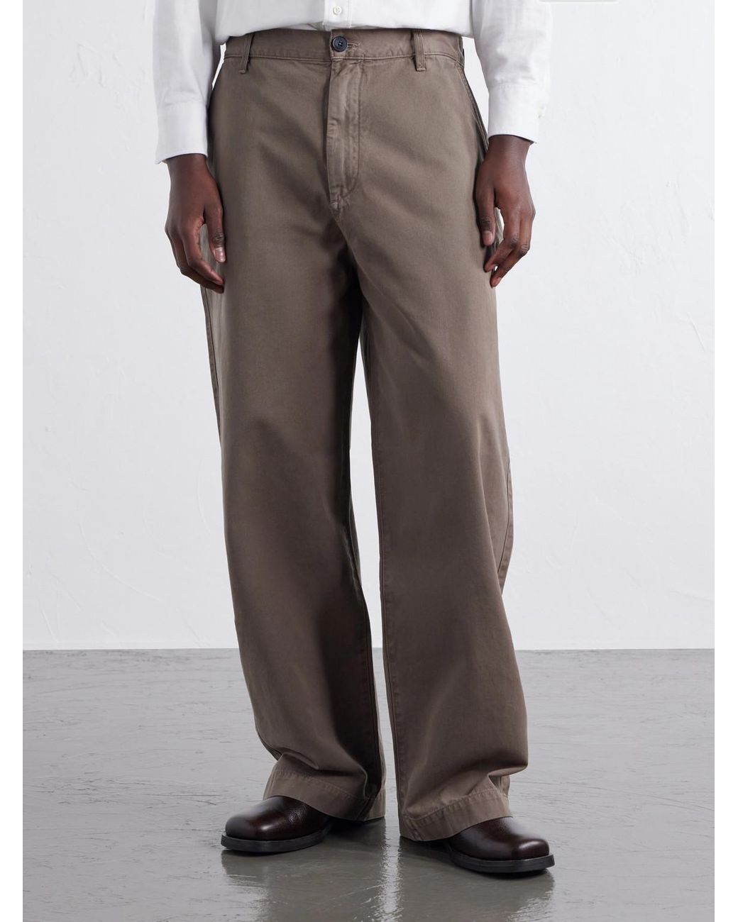 Agolde Brown Warwick Wide-Leg Recycled-Cotton Twill Trousers for men