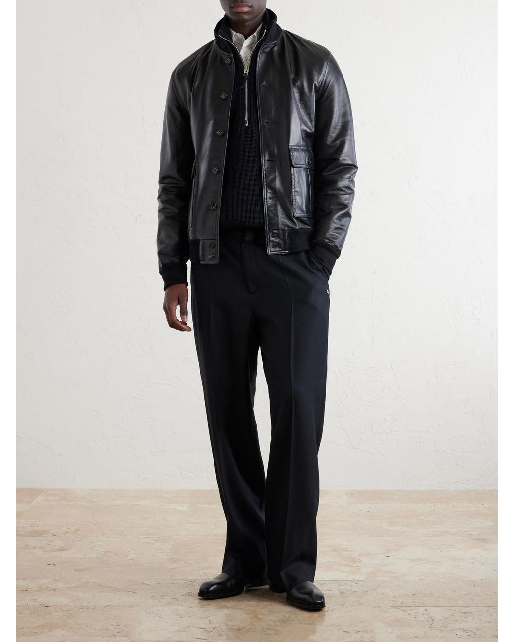 Valstar Black Ino Leather Jacket for men