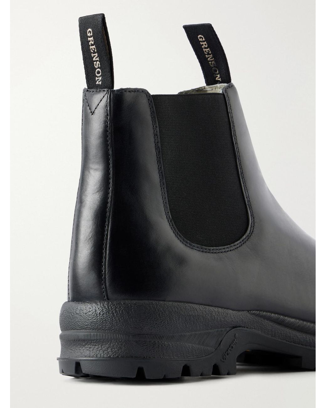 GRENSON Black Sneaker 94 Vegetable-Tanned Leather Chelsea Boots for men