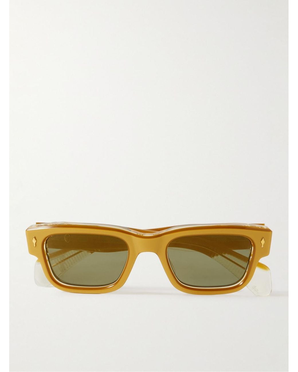 Jacques Marie Mage Yellow Jeff Square-Frame Acetate Sunglasses for men