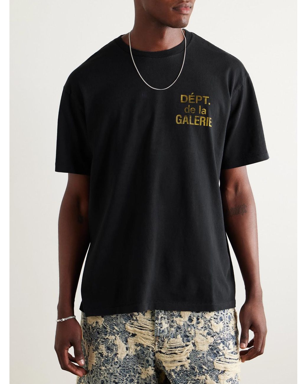 GALLERY DEPT. Black French Logo-Print Cotton-Jersey T-Shirt for men