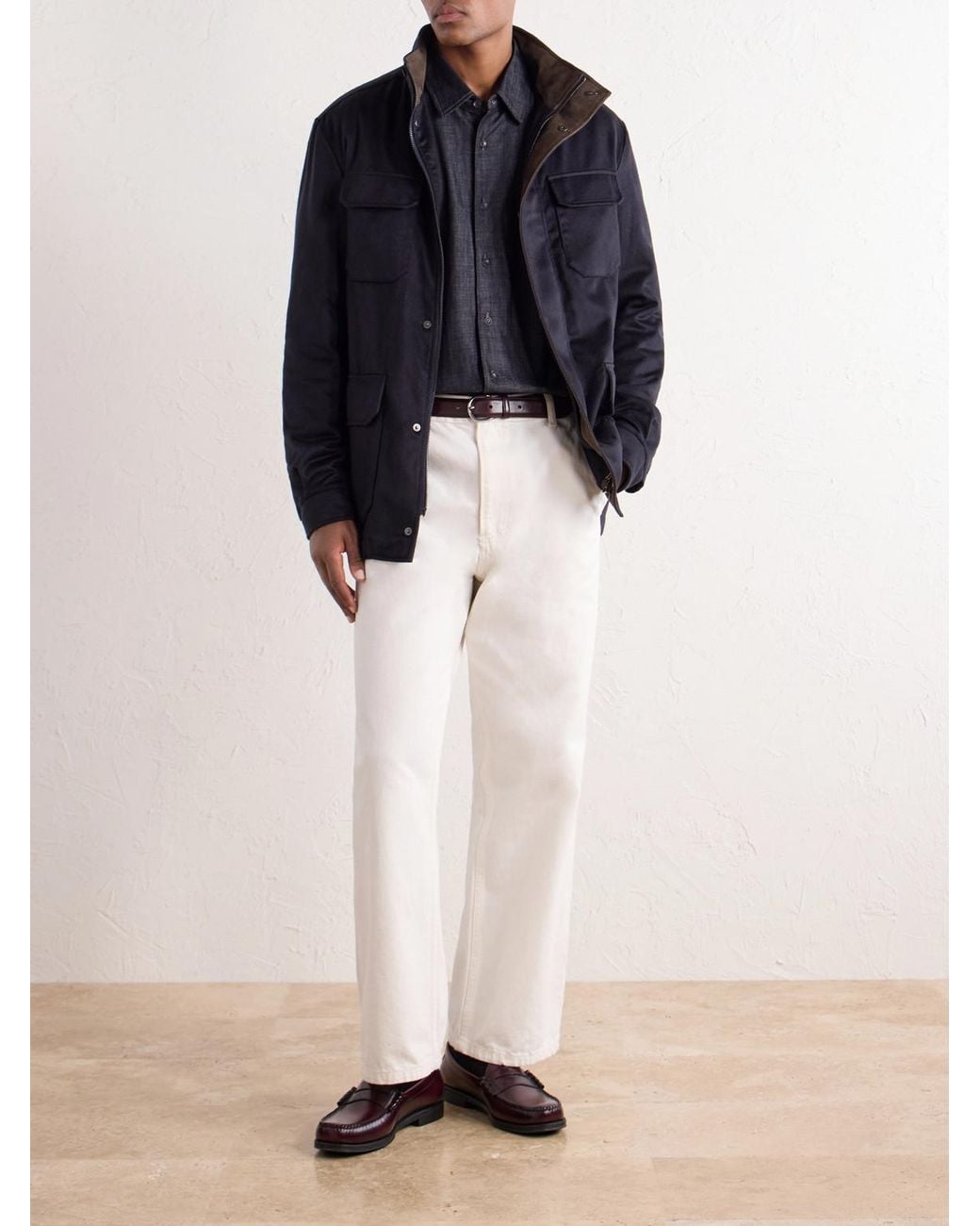 N.Peal Cashmere Blue Vale Cashmere-Twill Jacket for men