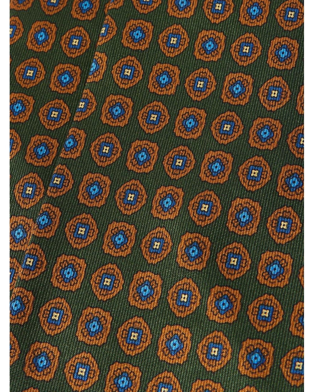 Rubinacci Natural 9Cm Printed Silk-Twill Tie for men