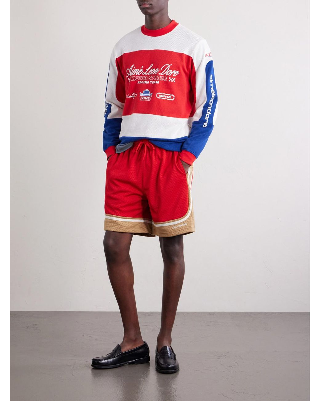 Aimé Leon Dore Red Motocross Printed Cotton-Jersey T-Shirt for men