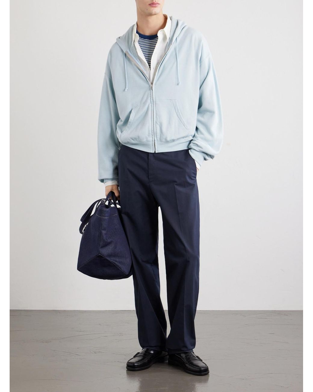 A.P.C. Blue Dylan Straight-leg Cotton-poplin Trousers for men