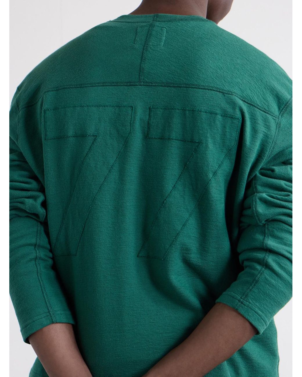 Drake's Green 77 Appliquéd Cotton-Jersey T-Shirt for men