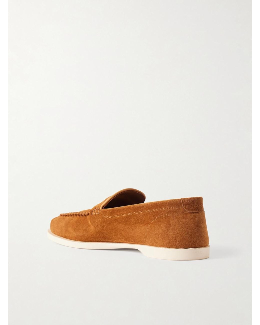 John Lobb Brown Pace Suede Loafers for men