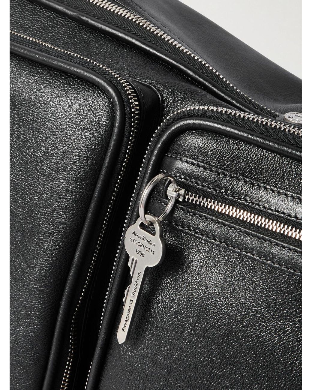 Acne Black Camero Hotel Full-Grain Leather Holdall for men