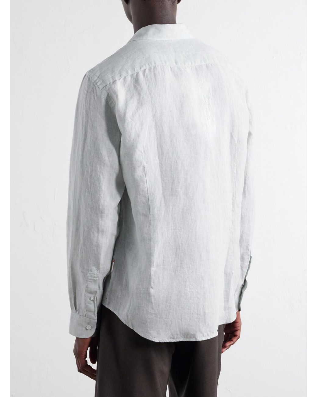 Orlebar Brown White Giles Linen Shirt for men