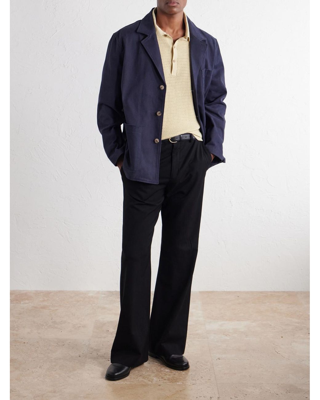 De Bonne Facture Blue Cotton-Twill Jacket for men