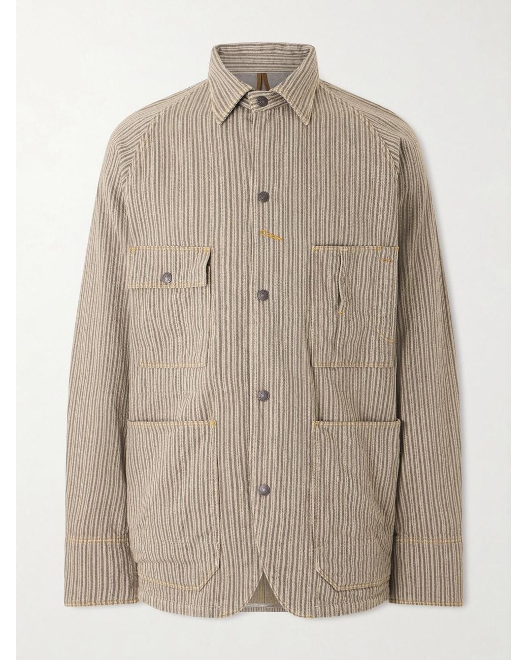 Kapital Natural Pinstriped Cotton-blend Twill Jacket for men