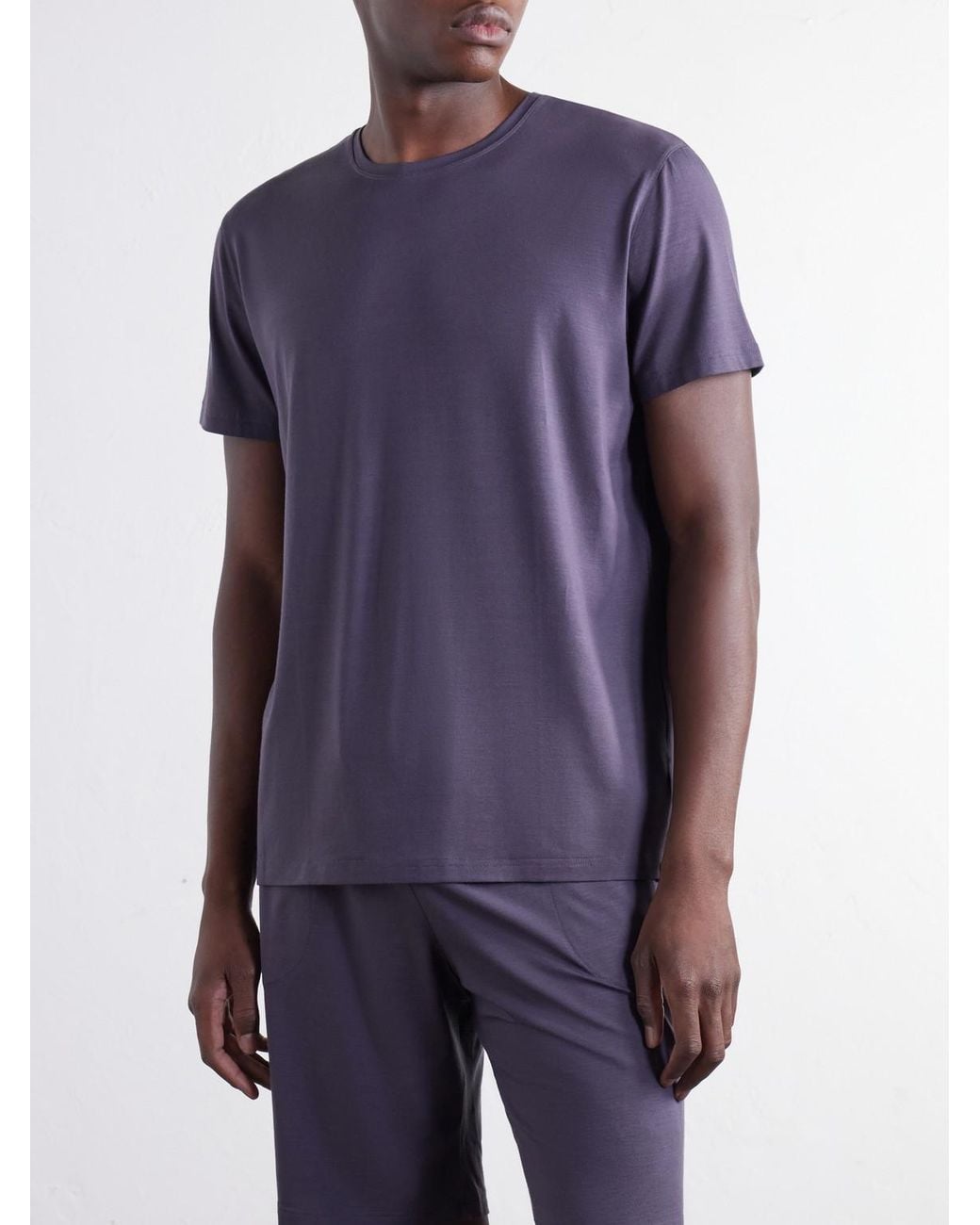 Derek Rose Blue Basel Stretch-Modal Jersey Pyjama T-Shirt for men