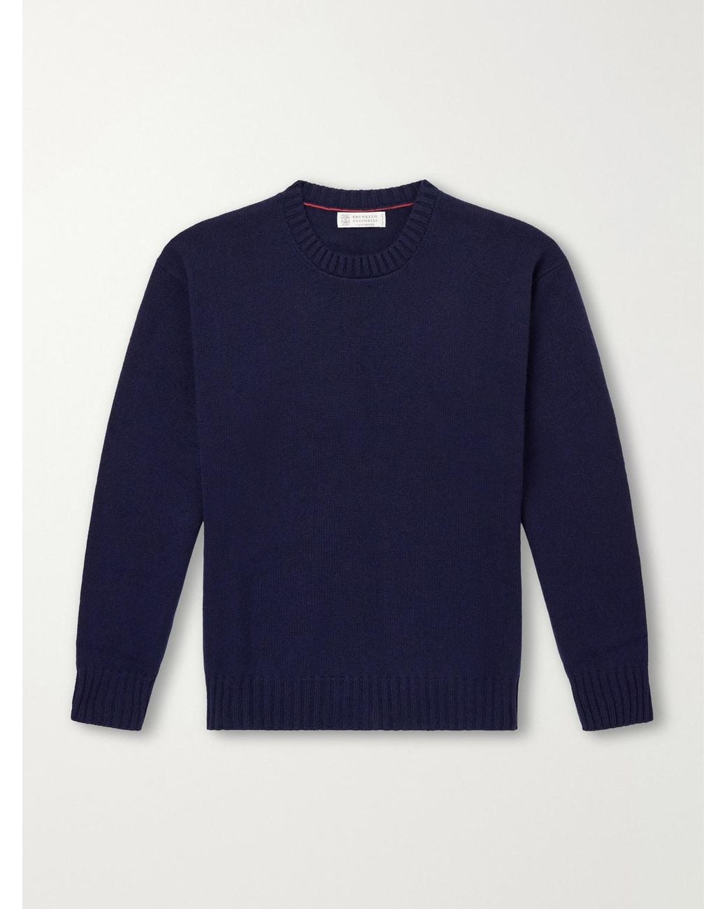 Brunello Cucinelli Blue Cashmere Sweater for men