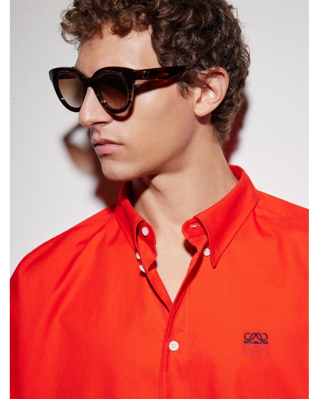 Loewe Brown Anagram Havana Round-Frame Tortoiseshell Acetate Sunglasses for men