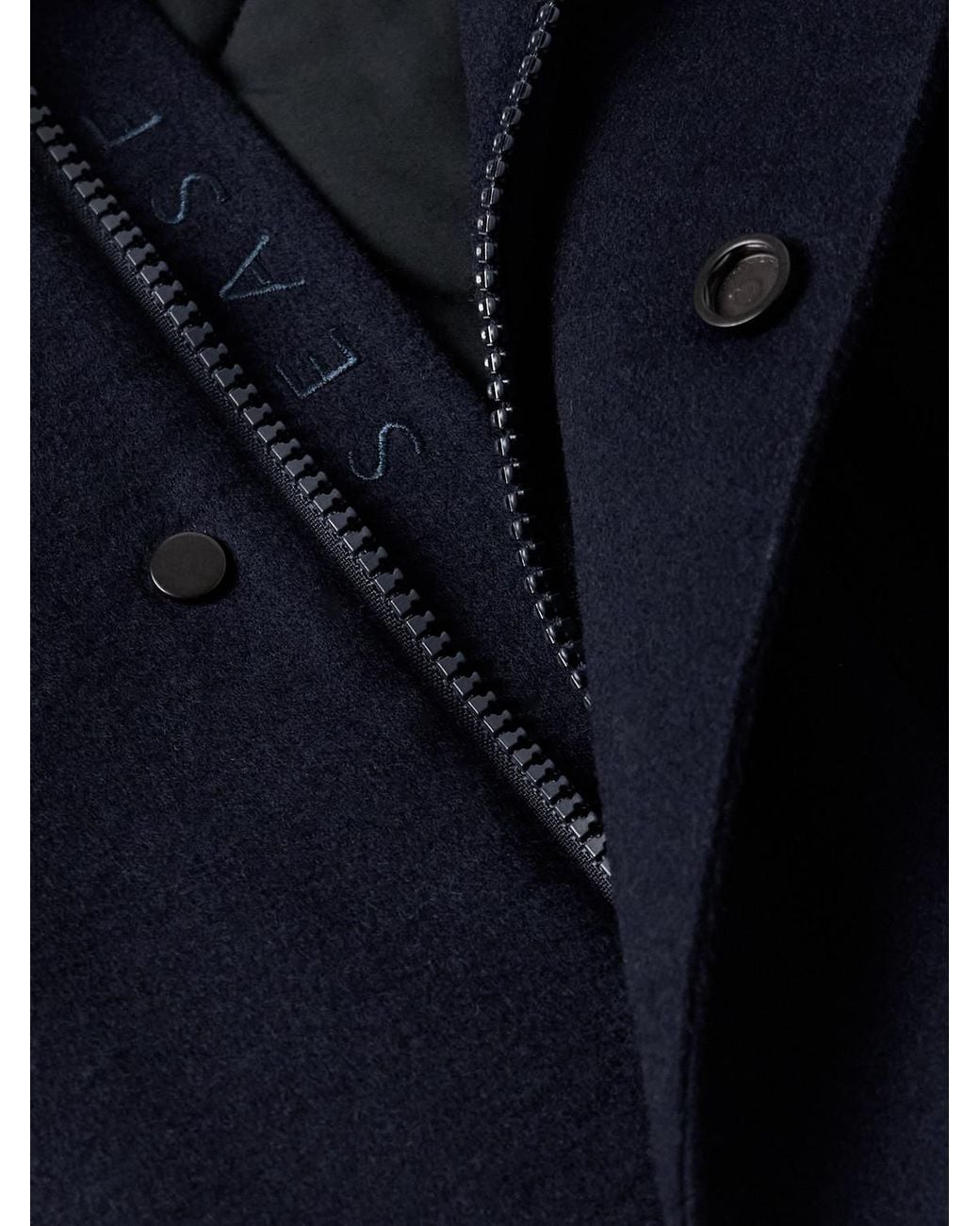 Sease Blue Uptown Padded Cashmere Field Jacket for men