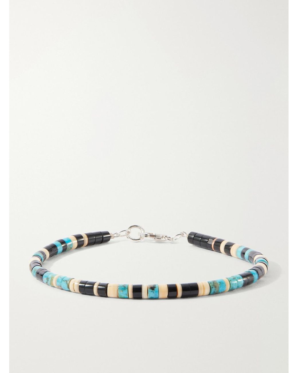 Peyote Bird Natural Yellowstone Sterling Multi-Stone Bracelet for men