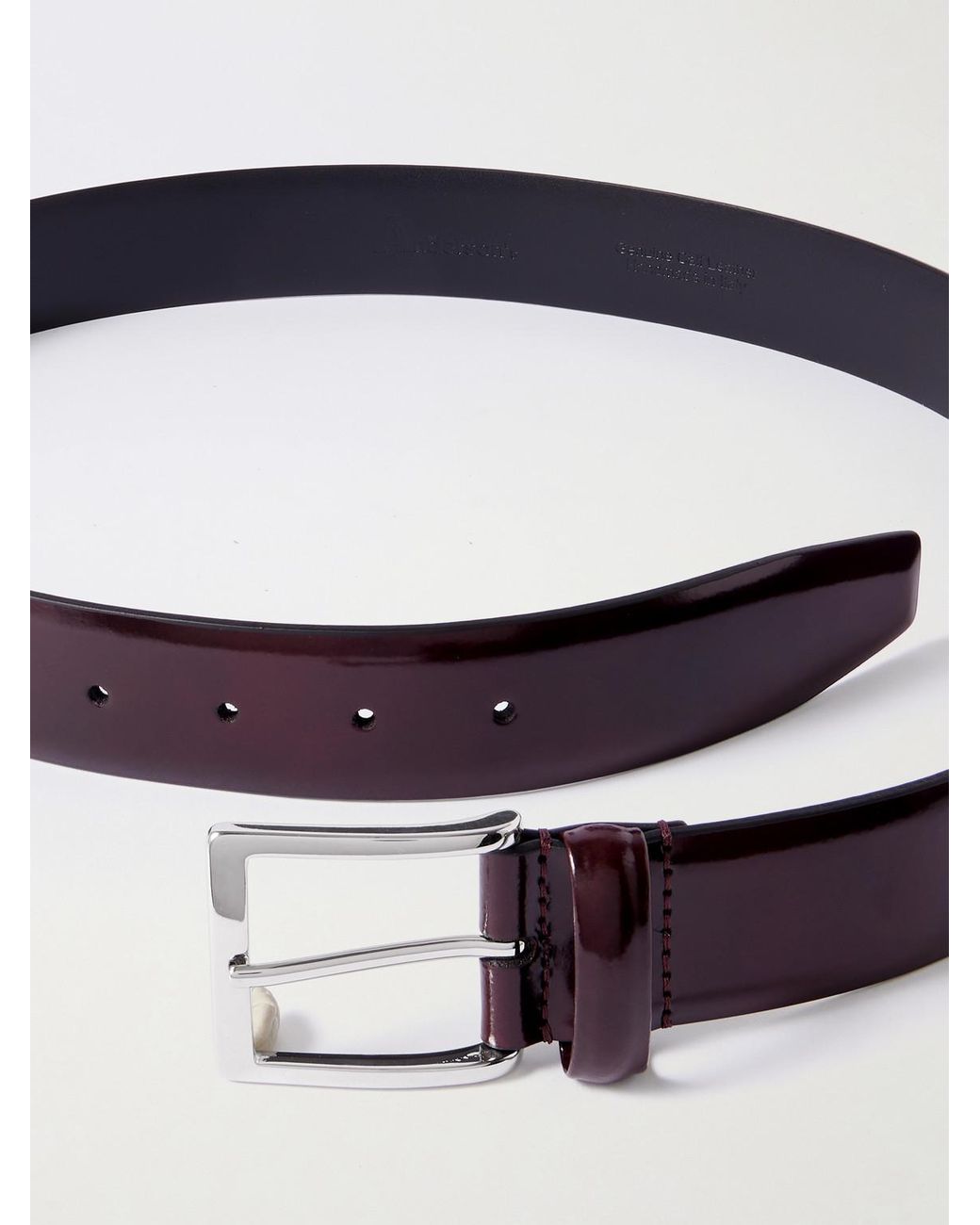 Andersons Red 4Cm Glossed-Leather Belt for men