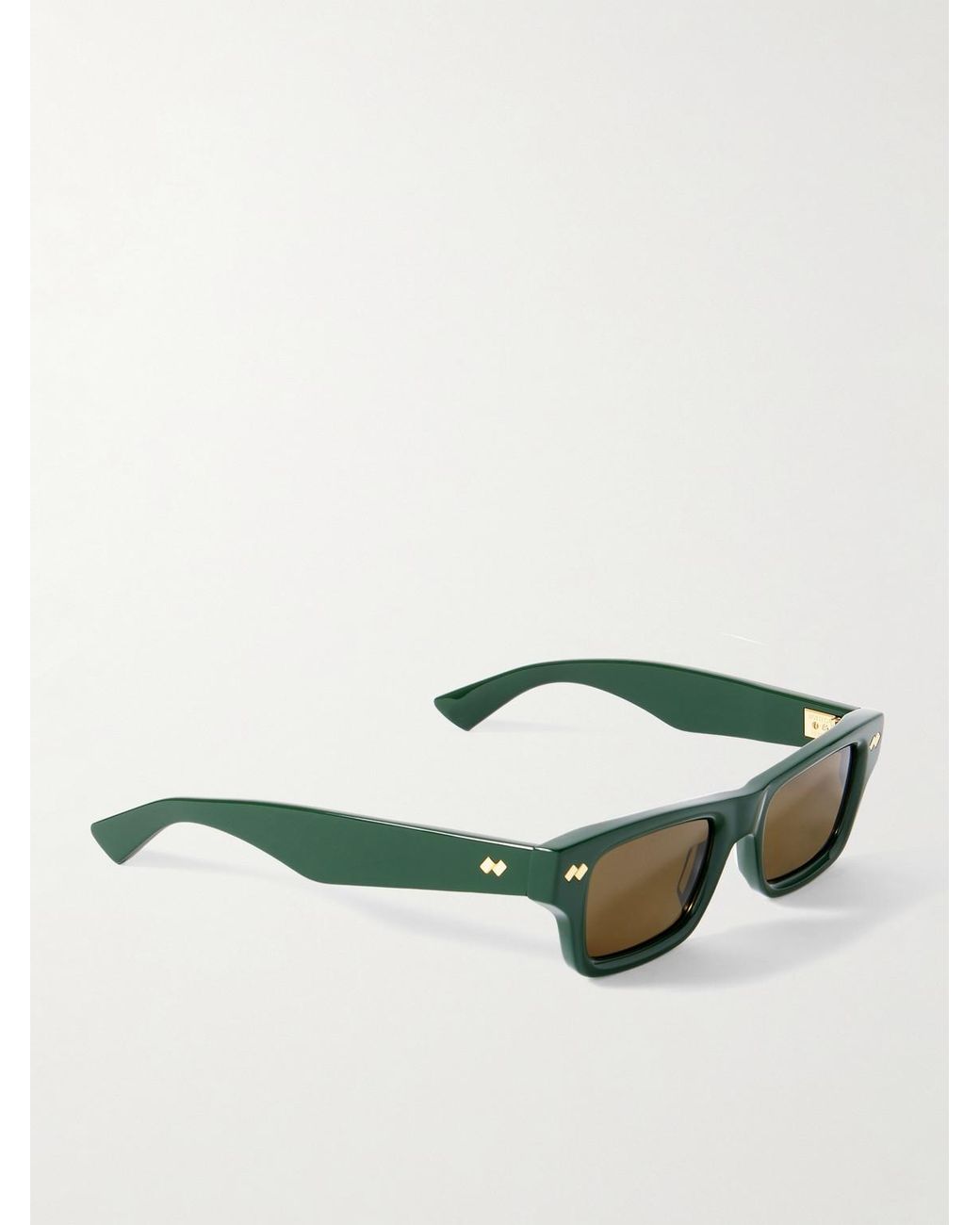 Bottega Veneta Green Ribbon Stud Square-Frame Recycled-Acetate Sunglasses for men