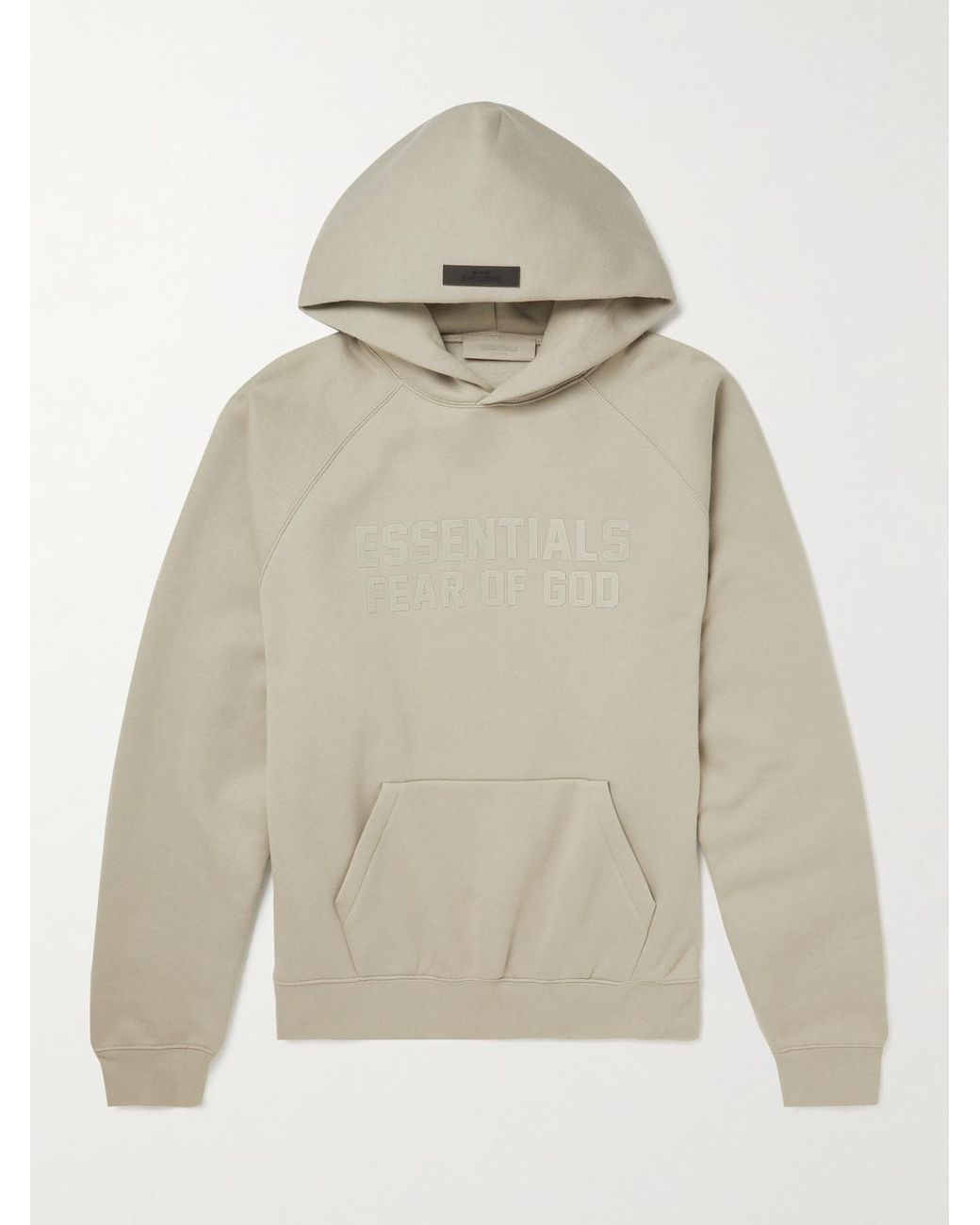 fear of god essentials logo print cotton blend jersey sweatshirt