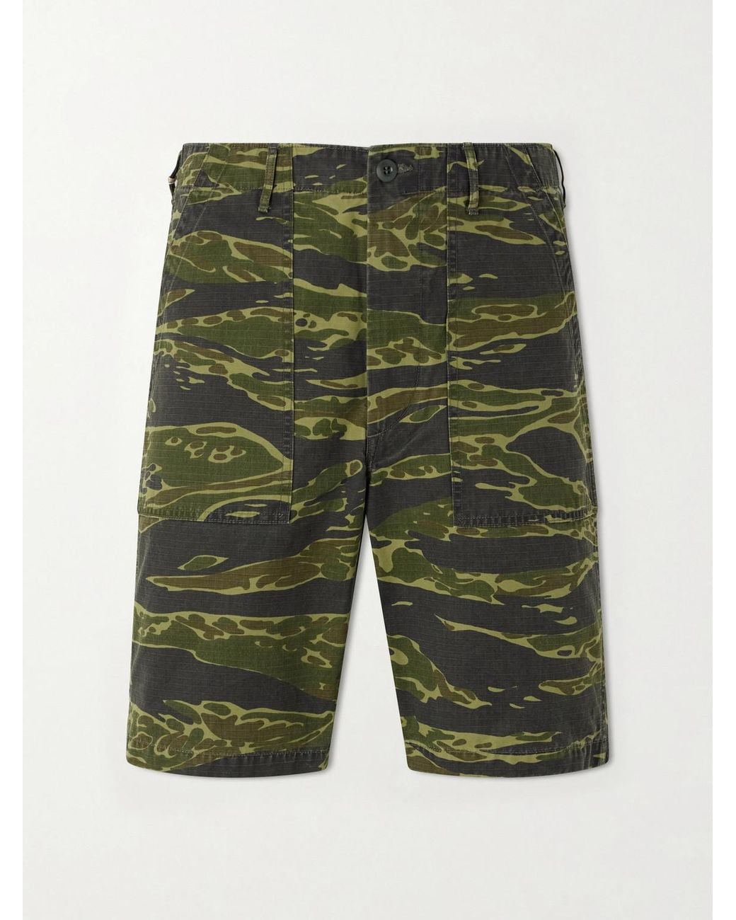 Orslow Green U.s. Army Fatigue Printed Straight-leg Rip-stop Cotton Shorts for men