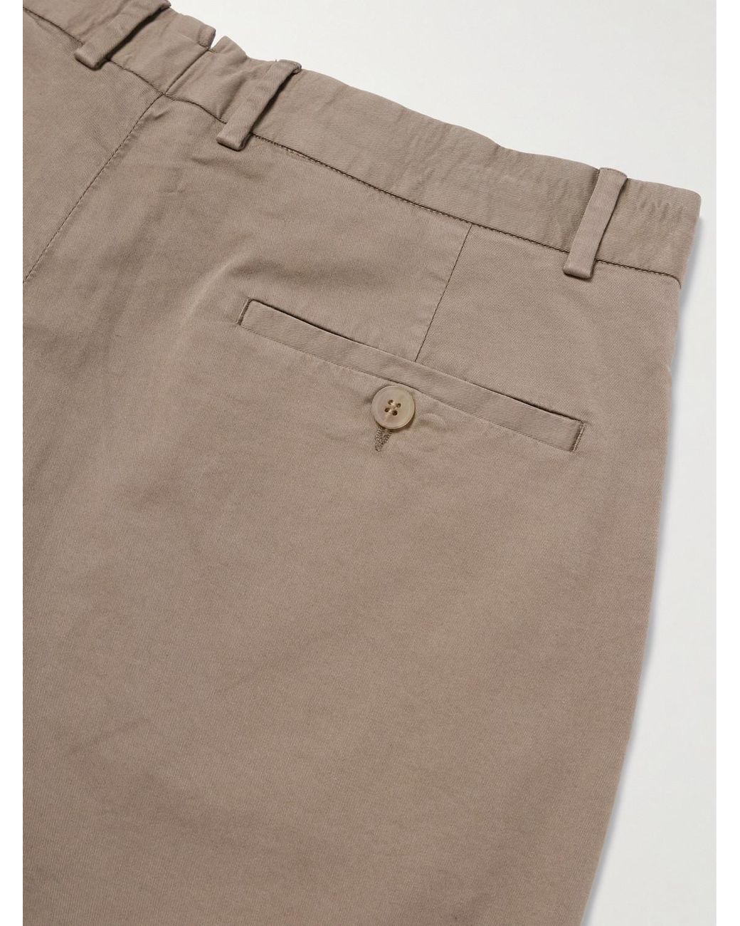 Sunspel Natural Straight-leg Garment-dyed Cotton-blend Twill Chino Shorts for men