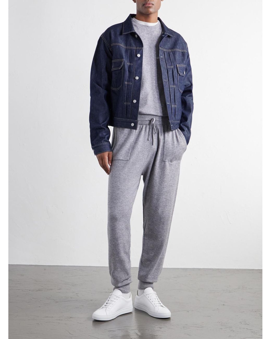 Mr P. Gray Wool And Cashmere-Blend Sweater for men